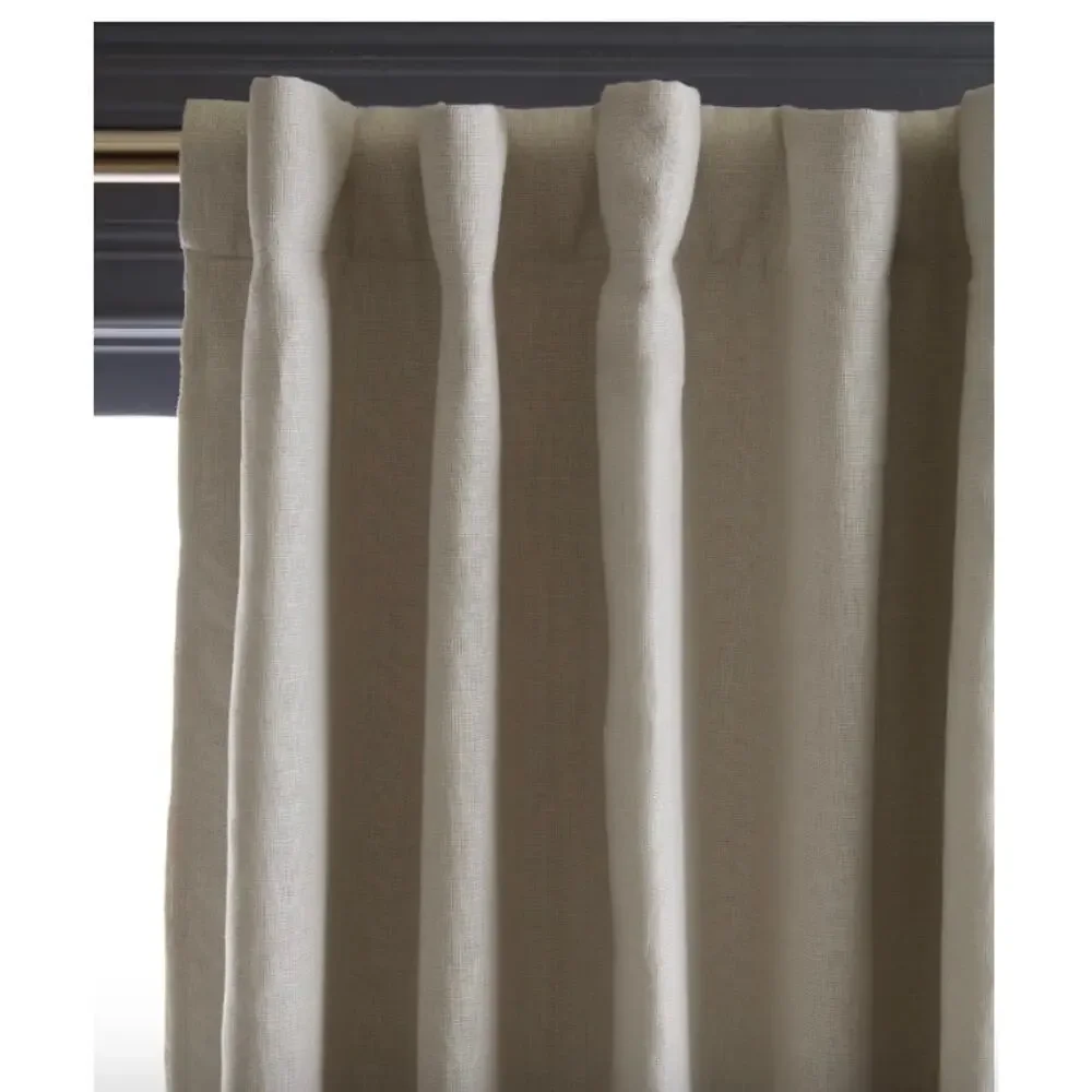 Quince European Linen Luxury Room Darkening Curtain 48X96 Ivory NWOT#5